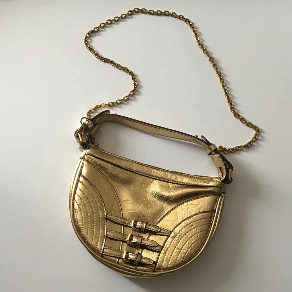 ZARA Gold Metallic Crossbody Bag